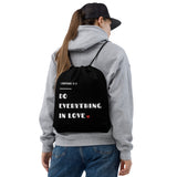 Do Everything In Love Black Drawstring bag