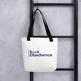 Seek Obedience White Tote Bag