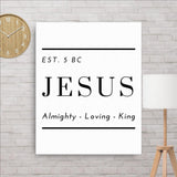 Almighty, Loving, King Canvas White