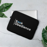 Seek Obedience Black Laptop Sleeve